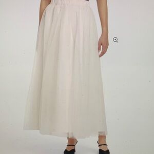 NWOT A New Day Creme fully lined tulle Skirt ladies Large